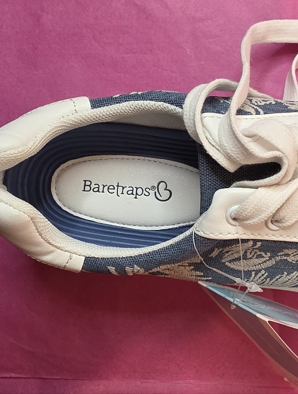 NWT BareTraps Blue and White Lace-Up Women's Sneakers, Size 8M - Picture 2 of 5